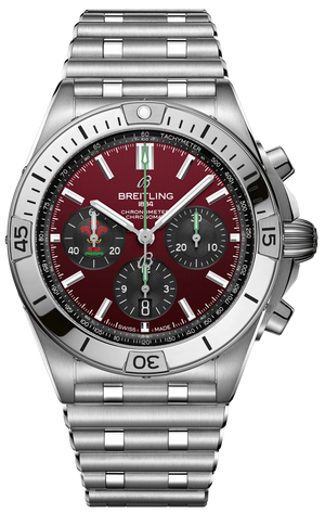 Buy Shop Breitling Chronomat B01 42 Six Nations Wales Red Dial Silver Steel Strap Watch for Men - AB0134A61K1A1 USA Online