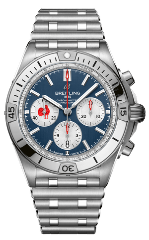 Buy Shop Breitling Chronomat B01 42 Six Nations France Blue Dial Silver Steel Strap Watch for Men - AB0134A81C1A1 USA Online