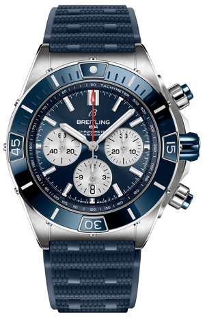 Buy Shop Breitling Super Chronomat B01 44 Blue Dial Blue Rubber Strap Watch for Men - AB0136161C1S1 USA Online