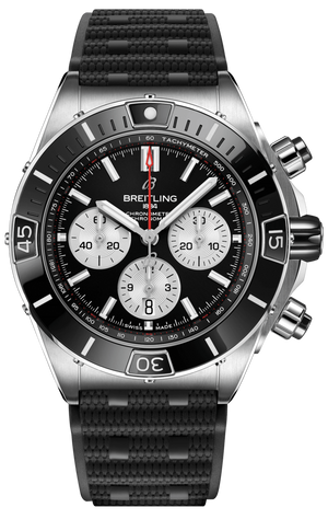 Buy Shop Breitling Super Chronomat B01 44 Black Dial Black Rubber Strap Watch for Men - AB0136251B1S1 USA Online