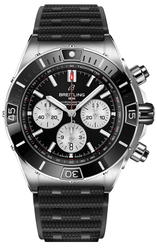 Buy Shop Breitling Super Chronomat B01 44 Black Dial Black Rubber Strap Watch for Men - AB0136251B1S1 USA Online