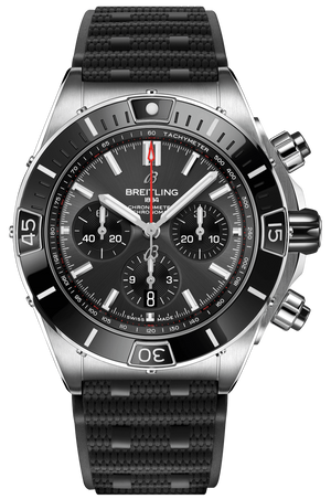 Buy Shop Breitling Super Chronomat B01 44 Black Dial Black Rubber Strap Watch for Men - AB0136251B2S1 USA Online