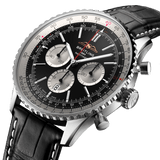 Buy Shop Breitling Navitimer B01 Chronograph 46 Black Dial Black Leather Strap Watch for Men - AB0137211B1P1 USA Online