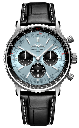 Buy Shop Breitling Navitimer B01 Chronograph 43 Blue Dial Black Leather Strap Watch for Men - AB0138241C1P1 USA Online
