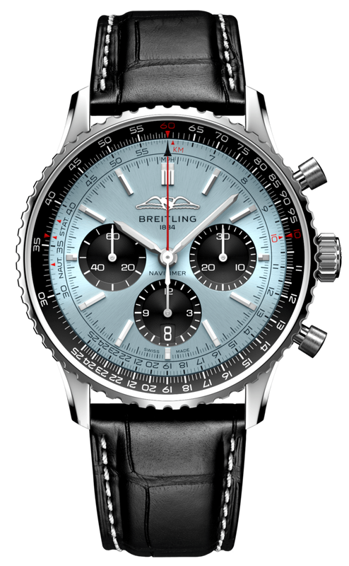 Buy Shop Breitling Navitimer B01 Chronograph 43 Blue Dial Black Leather Strap Watch for Men - AB0138241C1P1 USA Online