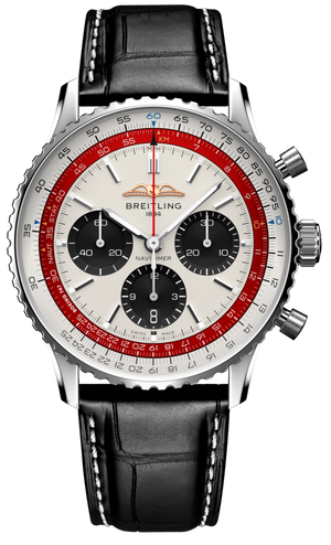 Buy Shop Breitling Navitimer B01 Chronograph 43 Boeing 747 White Dial Black Leather Strap Watch for Men - AB01383B1G1P1 USA Online