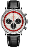 Buy Shop Breitling Navitimer B01 Chronograph 43 Boeing 747 White Dial Black Leather Strap Watch for Men - AB01383B1G1P1 USA Online
