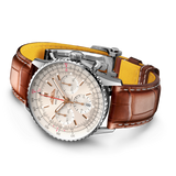 Buy Shop Breitling Navitimer B01 Chronograph 41 White Dial Brown Leather Strap Watch for Men - AB0139211G1P1 USA Online