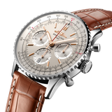 Buy Shop Breitling Navitimer B01 Chronograph 41 White Dial Brown Leather Strap Watch for Men - AB0139211G1P1 USA Online