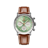 Buy Shop Breitling Navitimer B01 Chronograph 41 Green Dial Brown Leather Strap Watch for Men - AB0139211L1P1 USA Online