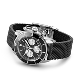 Buy Shop Breitling Superocean Heritage B01 Chronograph 44 Black Dial Black Mesh Bracelet Watch for Men - AB0162121B1S1 USA Online