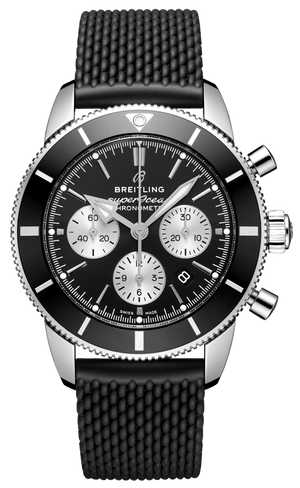 Buy Shop Breitling Superocean Heritage B01 Chronograph 44 Black Dial Black Mesh Bracelet Watch for Men - AB0162121B1S1 USA Online