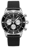 Buy Shop Breitling Superocean Heritage B01 Chronograph 44 Black Dial Black Mesh Bracelet Watch for Men - AB0162121B1S1 USA Online
