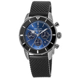 Buy Shop Breitling Superocean Heritage B01 Chronograph 44 Blue Dial Black Mesh Bracelet Watch for Men - AB0162121C1S1 USA Online