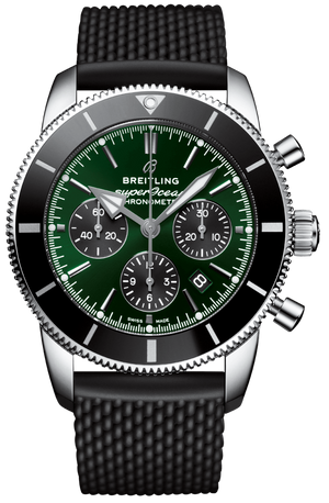 Buy Shop Breitling Superocean Heritage B01 Chronograph 44 Limited Edition Green Dial Black Mesh Bracelet Watch for Men - AB01621A1L1S1 USA Online