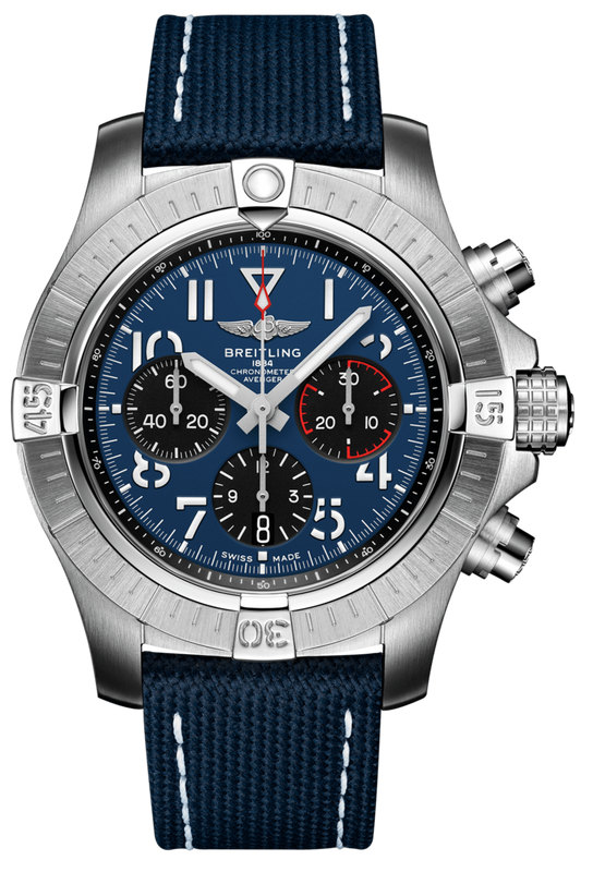 Buy Shop Breitling Avenger B01 Chronograph 45 Blue Dial Blue Nylon Strap Watch for Men - AB01821A1C1X1 USA Online