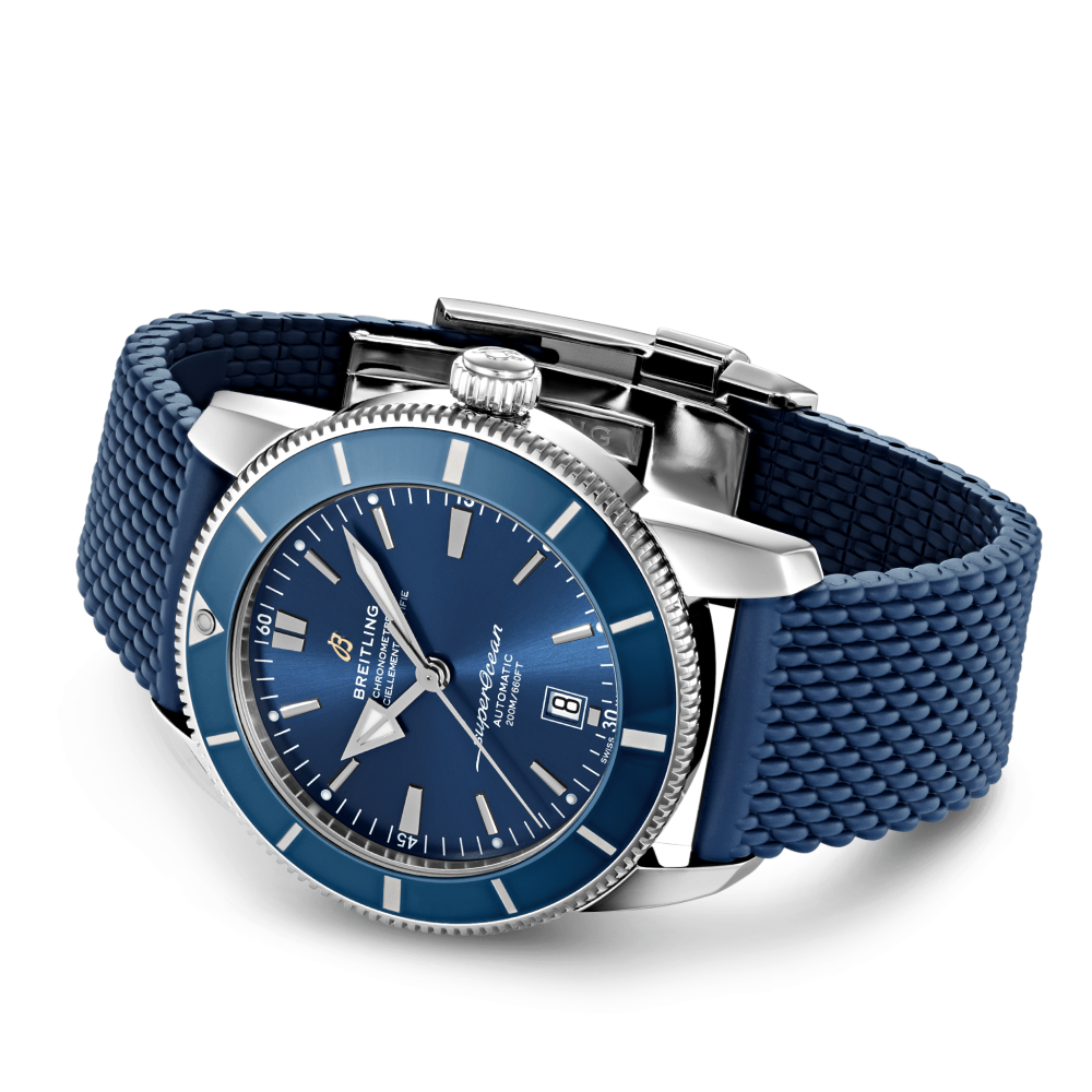 Buy Shop Breitling Superocean Heritage B20 Automatic 46 Blue Dial Blue Mesh Bracelet Watch for Men - AB2020161C1S1 USA Online