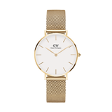 Buy Shop Daniel Wellington Classic Petite Evergold White Dial Gold Mesh Bracelet Watch For Women - DW00100350 USA Online
