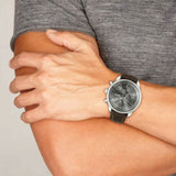 Buy Shop Hugo Boss Time One Chronograph Black Dial Black Leather Strap Watch for Men - 1513430 USA Online