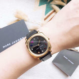 Buy Shop Marc Jacobs Mandy Black Dial Black Leather Strap Watch for Women - MJ1597 USA Online