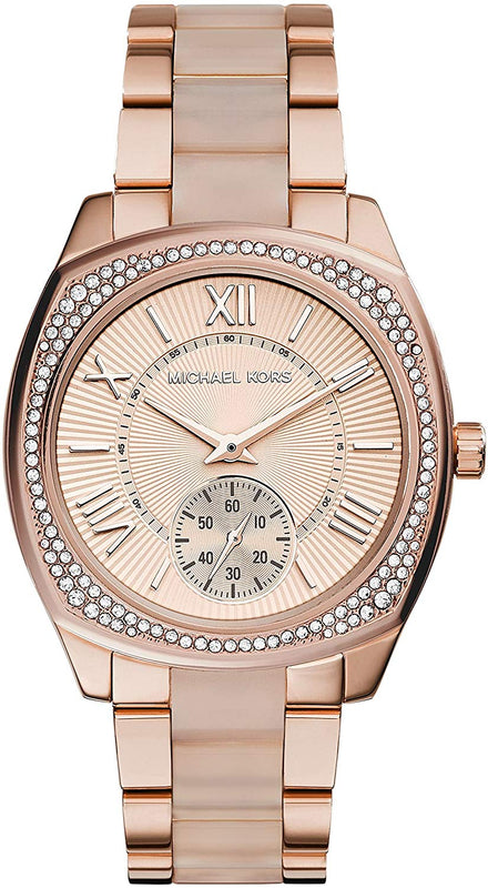 Buy Shop Michael Kors Bryn Rose Gold Dial Two Tone Steel Strap Watch for Women - MK6135 USA Online