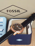 Buy Shop Fossil Grant Chronograph Grey Dial Black Leather Strap Watch for Men - FS5085 USA Online