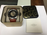 Buy Shop Fossil Flynn Automatic Black Dial Brown Leather Strap Watch for Men - BQ2270 USA Online