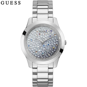 Buy Shop Guess Crush Silver Dial Silver Steel Strap Watch For Women - GW0020L1 USA Online