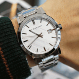 Buy Shop Burberry The City Silver Dial Silver Steel Strap Watch for Women - BU9000 USA Online