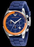 Buy Shop Emporio Armani Chronograph Blue Dial Blue Rubber Strap Watch For Men - AR5864 USA Online