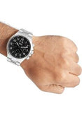 Buy Shop Fossil Pilot Chronograph Black Dial Silver Steel Strap Watch for Men - FS5141 USA Online