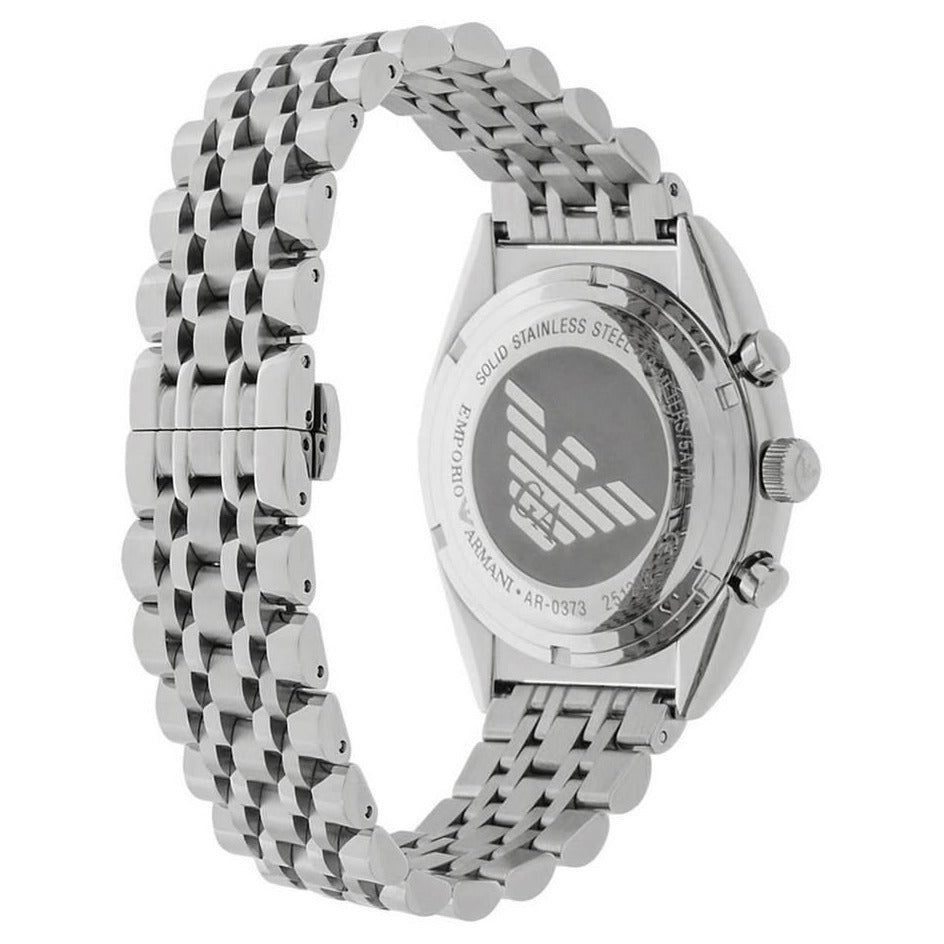 Buy Shop Emporio Armani Franco Black Dial Silver Steel Strap Watch For Men - AR0373 USA Online