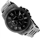Buy Shop Fossil Grant Chronograph Black Dial Black Steel Strap Watch for Men - FS4832 USA Online