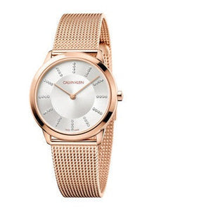 Buy Shop Calvin Klein Minimal White Dial Rose Gold Mesh Bracelet Watch for Women - K3M22Y2X USA Online
