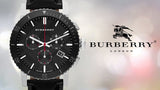Buy Shop Burberry The City Black Dial Black Leather Strap Watch for Men - BU9382 USA Online