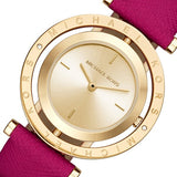 Buy Shop Michael Kors Averi Gold Dial Pink Leather Strap Watch for Women - MK2525 USA Online