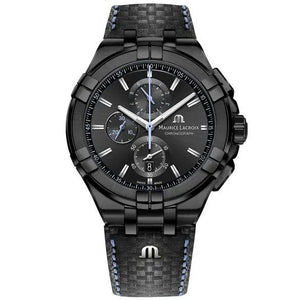 Buy Shop Maurice Lacroix Aikon Chronograph Limited Edition Black Dial Black Leather Strap Watch for Men - AI1018-PVB01-337-1 USA Online