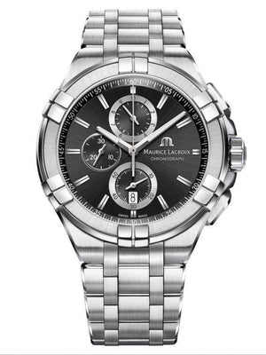 Buy Shop Maurice Lacroix Aikon Chronograph Black Dial Silver Steel Strap Watch for Men - AI1018-SS002-330-1 USA Online