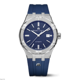 Maurice Lacroix Aikon Automatic Date Blue Dial Blue Silicone Strap Watch For Men - AI6008-SS000-430-4