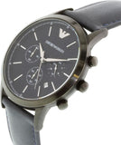 Buy Shop Emporio Armani Renato Chronograph Quartz Blue Dial Blue Leather Strap Watch For Men - AR2481 USA Online