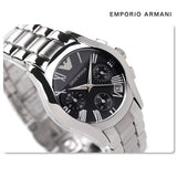 Buy Shop Emporio Armani Velente Chronograph Black Dial Silver Steel Strap Watch For Women - AR0674 USA Online