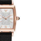 Buy Shop Emporio Armani Gianni T Bar Quartz White Dial Black Leather Strap Watch For Women - AR11408 USA Online