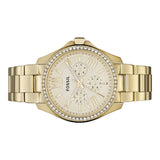 Buy Shop Fossil Cecile Chronograph Gold Dial Gold Steel Strap Watch for Women - AM4482 USA Online