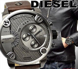 Buy Shop Diesel Little Daddy SBA Small Sized Grey Dial Brown Leather Strap Watch For Men - DZ7258 USA Online