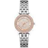 Buy Shop Michael Kors Darci Rose Gold Dial Silver Steel Strap Watch for Women - MK3446 USA Online