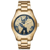 Buy Shop Michael Kors Layton Pave Blue Dial Gold Steel Strap Watch for Women - MK6243 USA Online