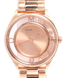 Marc Jacobs Tether Rose Gold Transparent Dial Stainless Steel Strap Watch for Women - MBM3414