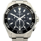 Buy Shop Tag Heuer Aquaracer Quartz Chronograph Black Dial Silver Steel Strap Watch for Men - CAY111A.BA0927 USA Online