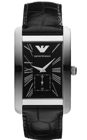 Buy Shop Emporio Armani Black Dial Black Leather Strap Watch For Men - AR0143 USA Online