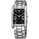 Buy Shop Emporio Armani Classic Black Dial Silver Stainless Steel Strap Watch For Men - AR0156 USA Online